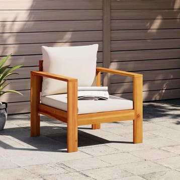 vidaXL Tuinstoel met kussens massief acaciahout, Verzenden