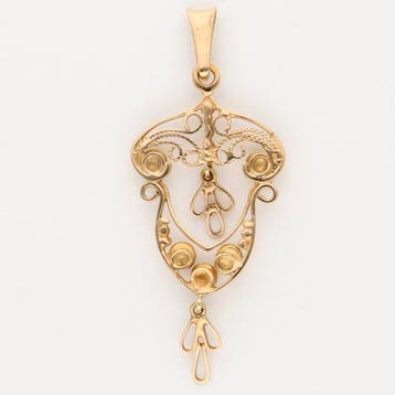 Pendentif - 14 carats Or jaune - grenade