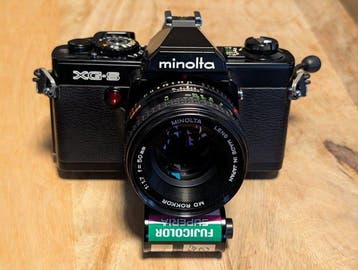 Minolta XG-S + MD Rokkor 50mm f1.7 Single lens reflex camera