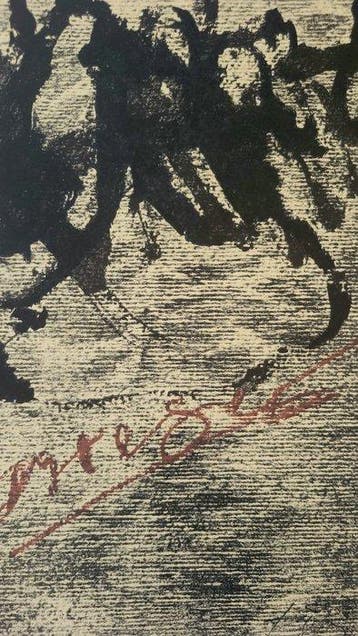 Antoni Tapies (1923-2012) - Petite écriture marron sur vélin