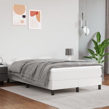 vidaXL Boxspring met matras kunstleer wit 120x200 cm, Verzenden, Nieuw