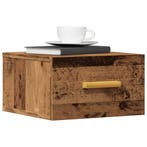 vidaXL Nachtkastjes 2 st wandgemonteerd 35x35x20 cm oud, Verzenden, Nieuw