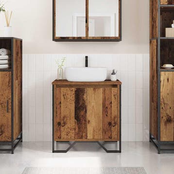 vidaXL Wastafel kabinet voor de badkamer Oud Hout 60 x 35 x, Verzenden