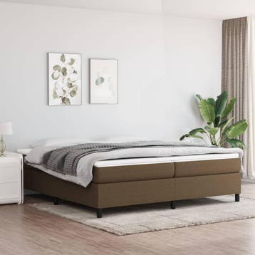 vidaXL Boxspring met matras stof donkerbruin 200x200 cm, Verzenden, Nieuw
