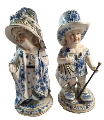 Conta & Boehme - Beeld, mama & papa - 26 cm - Biscuit