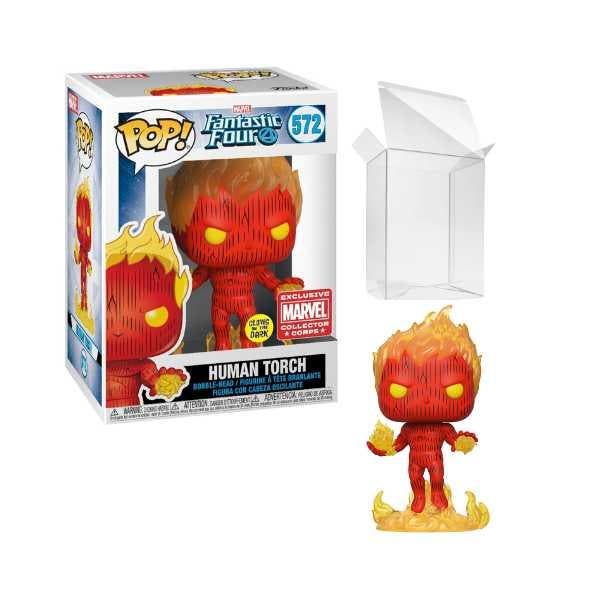 Funko Pop!  Human Torch (Collector Corps ) #572 GITD, Collections, Jouets miniatures, Envoi