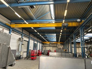 Demag enkelligger bovenloopkraan 13.325mm x 10.000kg 001647U, Ophalen, Gebruikt