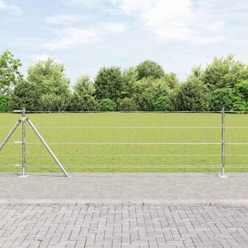 vidaXL Gelast Draadhek met Betonnen Basis 100 x 0,8 m, Verzenden, Nieuw
