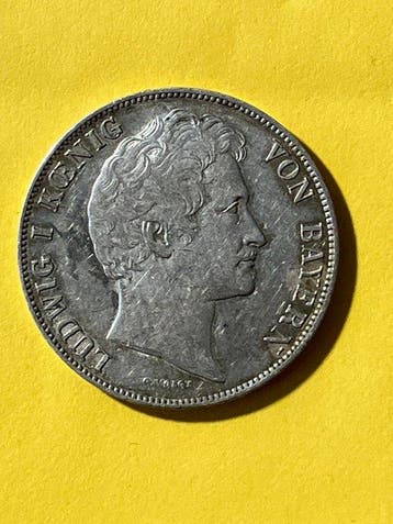 Allemagne, Bavière. Ludwig I of Bavaria. 1 Gulden 1839 (Sans