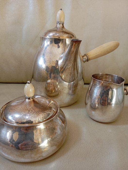 Georg Jensen - Georg Jensen - Koffieservies (3) - .925, Antiek en Kunst, Antiek | Zilver en Goud