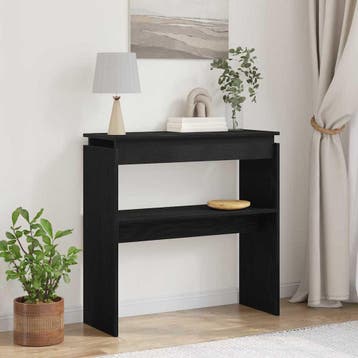 vidaXL Wandtafel Zwart Eiken 80 x 30 x 80 cm Bewerkt hout, Maison & Meubles, Verzenden