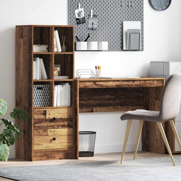 vidaXL Bureau Oudhout 145,5 x 40 x 127 cm 2 st, Verzenden