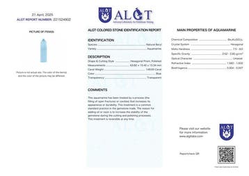 Geen Reserve - ALGT-gecertificeerd - Natuurlijke aquamarijn, Verzamelen, Mineralen en Fossielen