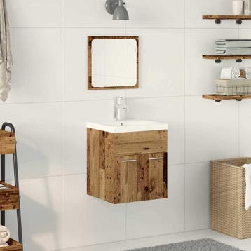 vidaXL Badkamermeubel Set 3 st Oud Hout Bewerkt hout, Verzenden, Nieuw
