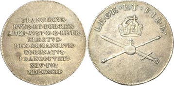 Zilverabschlag vom 1 1/4 Dukaten Habsburg Franz Ii (i ) 1..., Verzenden, België