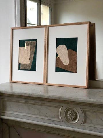 Valérie Bernier - Diptyque DRAGON N°29 - 60x40, Antiek en Kunst, Kunst | Schilderijen | Modern