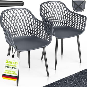 Tuinstoelen - Weerbestendig - Met armleuning - Set van 2 - G, Verzenden, Nieuw