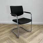 stapelbare vergaderstoel, donkerbruin - chroom