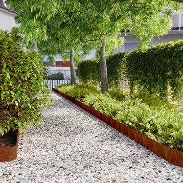 vidaXL Gazonrand 10 pcs 15 x 103 cm weervast staal Roestig, Tuin en Terras, Bielzen en Borduren, Verzenden, Nieuw