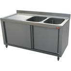 Spoeltafel | RVS | 2 Spoelbakken (Rechts) + Afdruipvlak |, Verzenden, Nieuw in verpakking