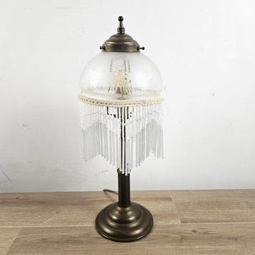Lampe - avec des perles en verre - Cuivre, Verre