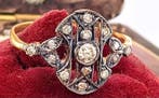 Zonder minimumprijs - Ring - 9 kt. Roségoud, Zilver Diamant