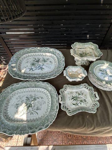 Eetservies voor 12 (16) - asiatic plants - Aardewerk -