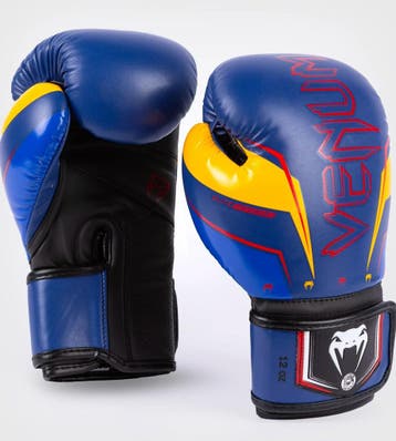 Venum Elite Evo Muay Thai Bokshandschoenen Blauw Geel, Verzenden, Nieuw, Bokshandschoenen
