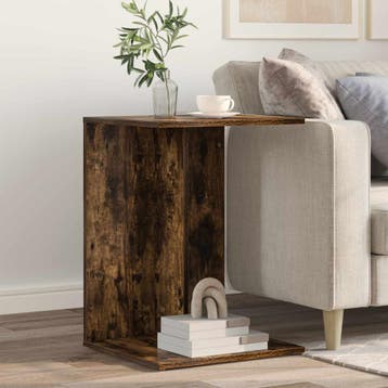 vidaXL Bijzettafel Rook Eiken 45 x 40 x 62,5 cm Bewerkt hout, Verzenden