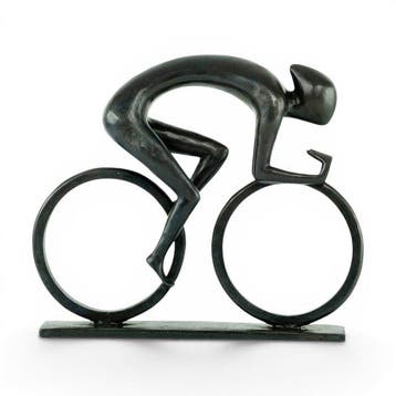 sculptuur, Cyclist at Full Speed - 26 cm in length - 23 cm -