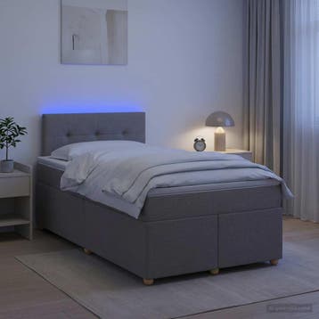 vidaXL Boxspringbed met matras met hoofdeinde Taupe 120 x, Verzenden