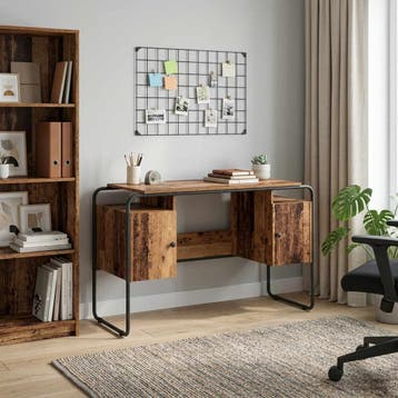 vidaXL Bureau met opslag Oud hout 120 x 50,5 x 75,5 cm, Huis en Inrichting, Bureaus, Verzenden, Nieuw