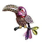 Fako Bijoux - Broche - Vogel - Toekan - 40x44mm – Paars, Handtassen en Accessoires, Broches, Verzenden, Nieuw