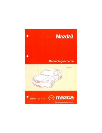 2003 MAZDA 3 BEDRADINGSSCHEMA WERKPLAATSHANDBOEK NEDERLANDS, Ophalen of Verzenden