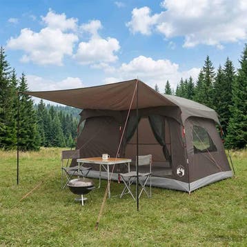 vidaXL Familietent 6-persoons Bruin Grijs Polyester, Verzenden, Nieuw