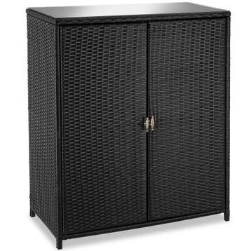 Wicker tuinkast Monza, aluminium frame, 4 vakken - zwart, Verzenden