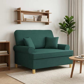 vidaXL XXL fauteuil met kussens Donkergroen Stof, Verzenden