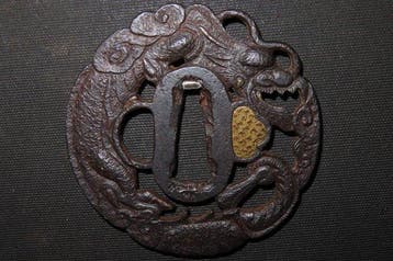 Katana - Fer forgé - C6-147 Daito Dragon Tsuba - Japon -, Antiquités & Art