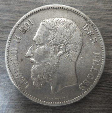 België. Leopold II. 5 Francs 1873 (Zonder minimumprijs)