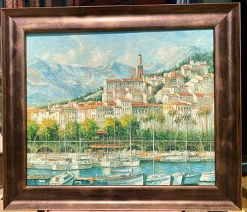 Franse school (XX) - Vieux Port de Menton