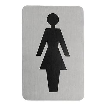 Infobord vrouw RVS zelfklevend 11x6cm EMGA, Verzenden
