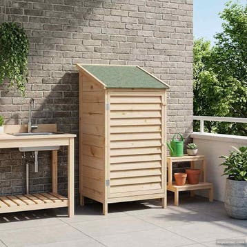 vidaXL Tuin Shed met dak Naturel 59 x 56 x 113,5 cm Massief, Verzenden, Nieuw