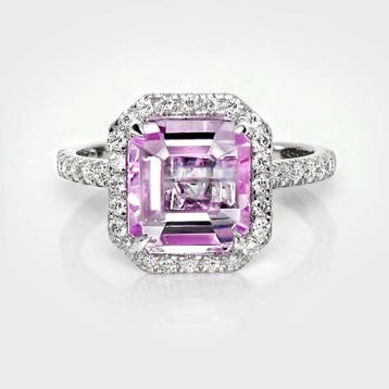 Zonder minimumprijs - Ring - 14 karaat Witgoud, HRD 4,73 ct, Nieuw