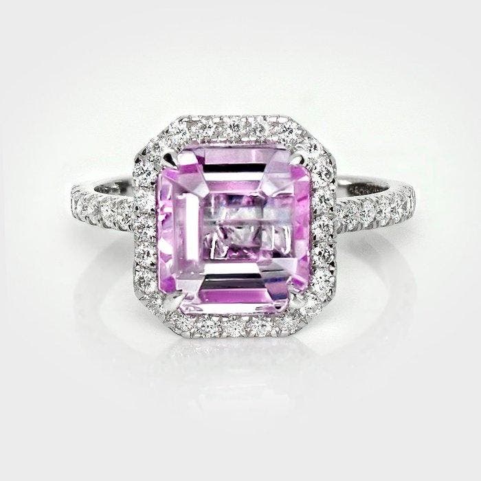 Zonder minimumprijs - Ring - 14 karaat Witgoud, HRD 4,73 ct, Handtassen en Accessoires, Ringen