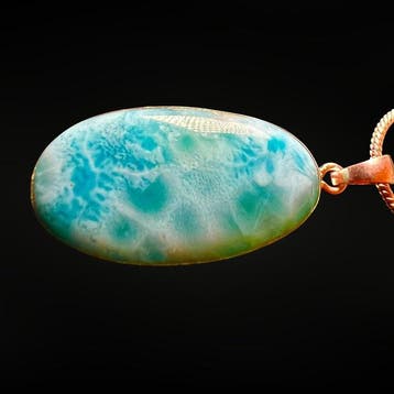 Premium - Hanger van natuurlijke larimar - Zilver 925