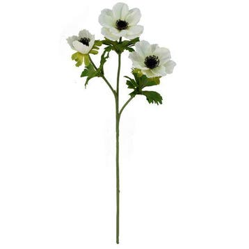 Anemoon Ivory Zijdenbloem 56 cm per stuk, Nieuw