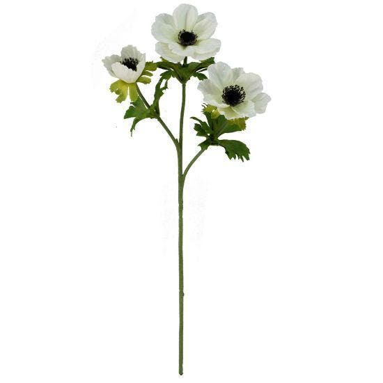 Anemoon Ivory Zijdenbloem 56 cm per stuk, Huis en Inrichting, Woonaccessoires | Kunstplanten en Kunstbloemen, Nieuw