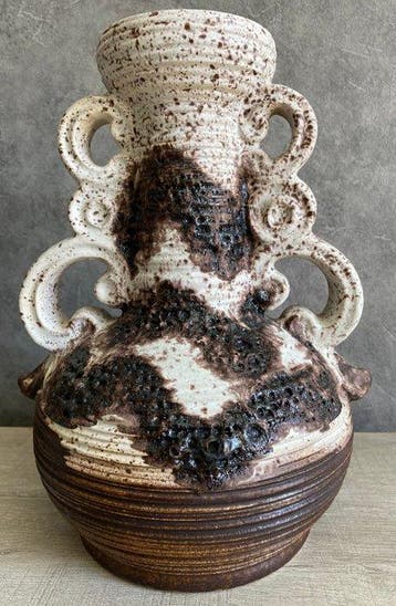 Vaas - H. 30,5 cm - Steengoed - Vaas Fat Lava