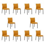 Set van 10 Leren eetkamerstoelen Basic - Toledo Leem, Ophalen of Verzenden, Nieuw, Leer, Eén