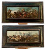 Italiaanse school (XVIII) - Coppia di battaglie, Cristiani, Antiek en Kunst